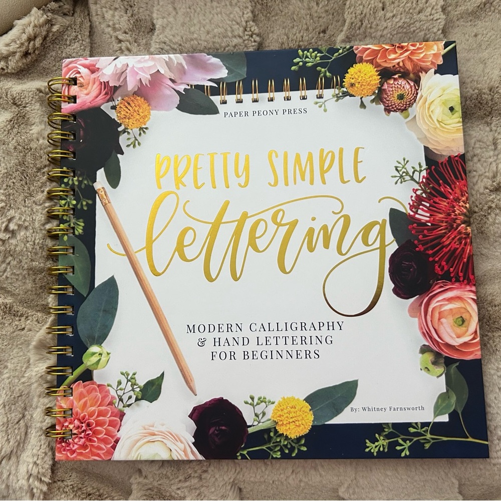 NEW-Pretty Simple Lettering Book with 18 assorted designer pens